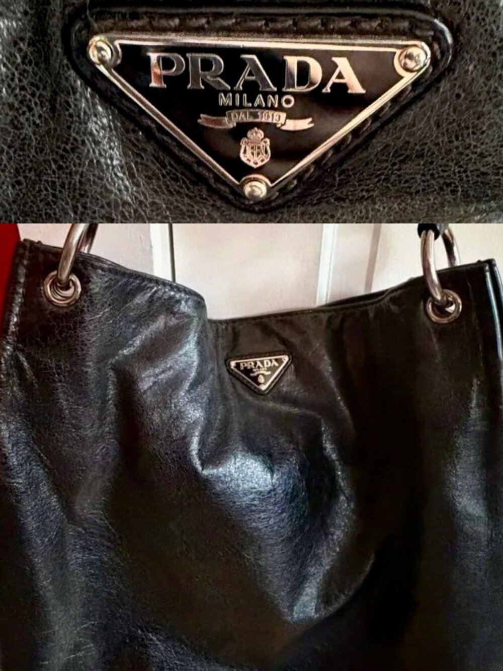 Authentic Prada Leather Shoulder Bag
